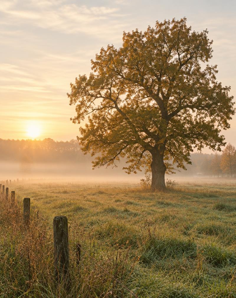 Beispielhaftes Landschaftsfoto in Rahmen mit Passepartout